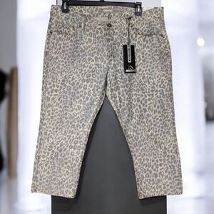 Jordache Cheetah Printed Cropped Skinny Jeans Size 18 New With Tags